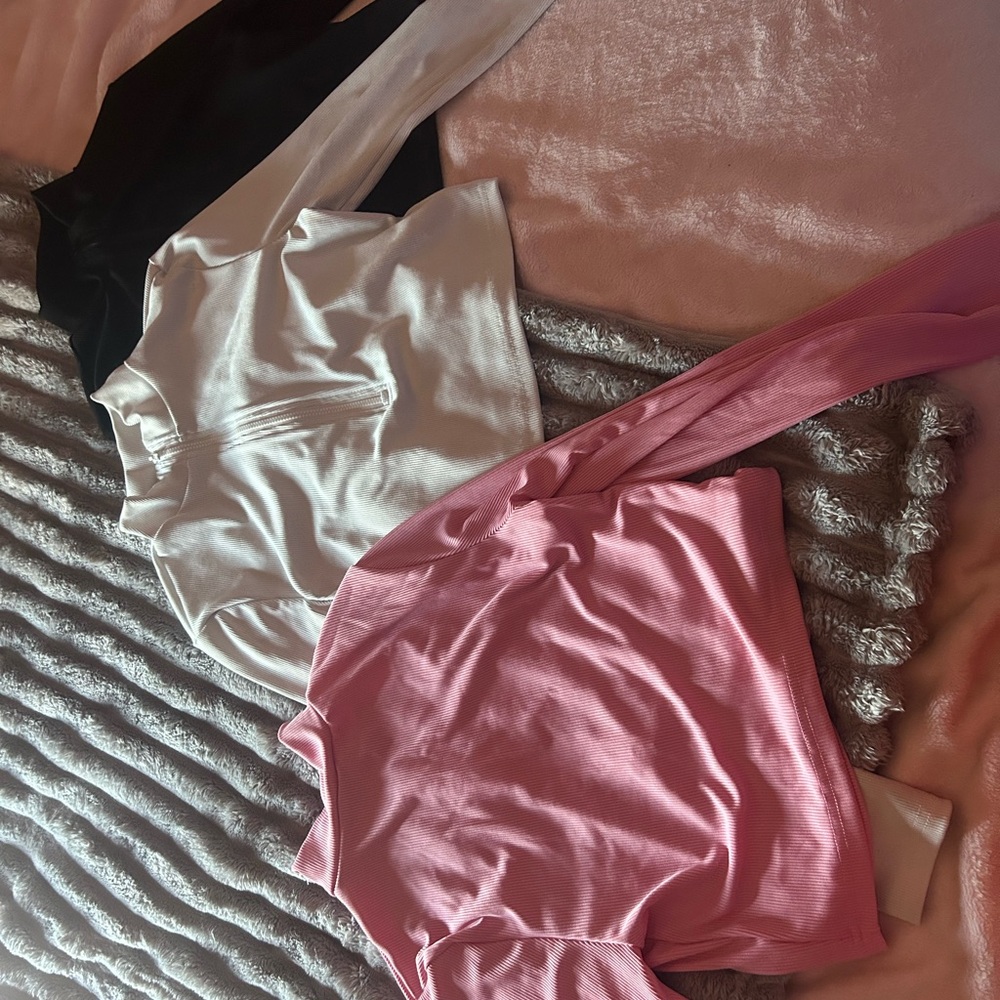 SHEIN Black, White, and Pink Tops